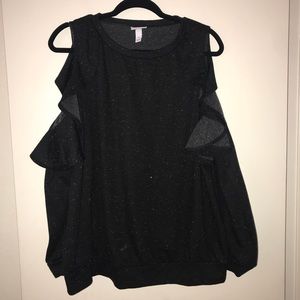 Black cold shoulder maternity sweater